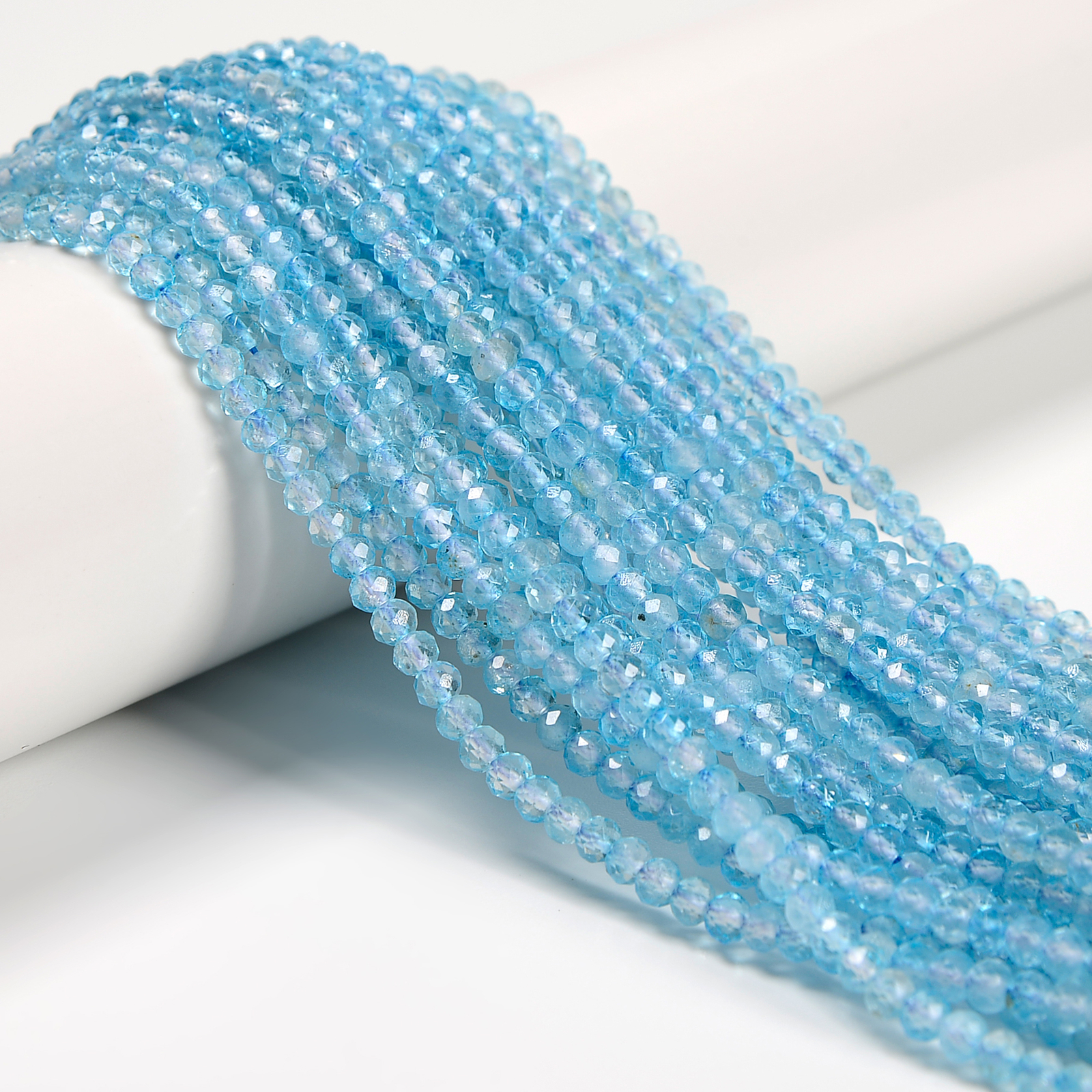 Natural Topaz Faceted Rondelle Beads Size 3x4mm 15.5″ Strand
