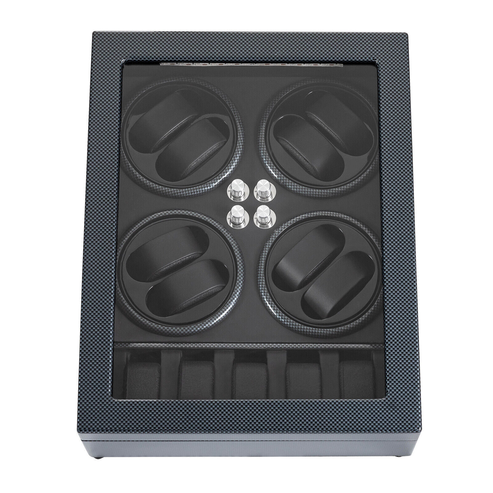 Watches Display Storage Case Automatic Rotation Watch Winder Box+LED Light NEW