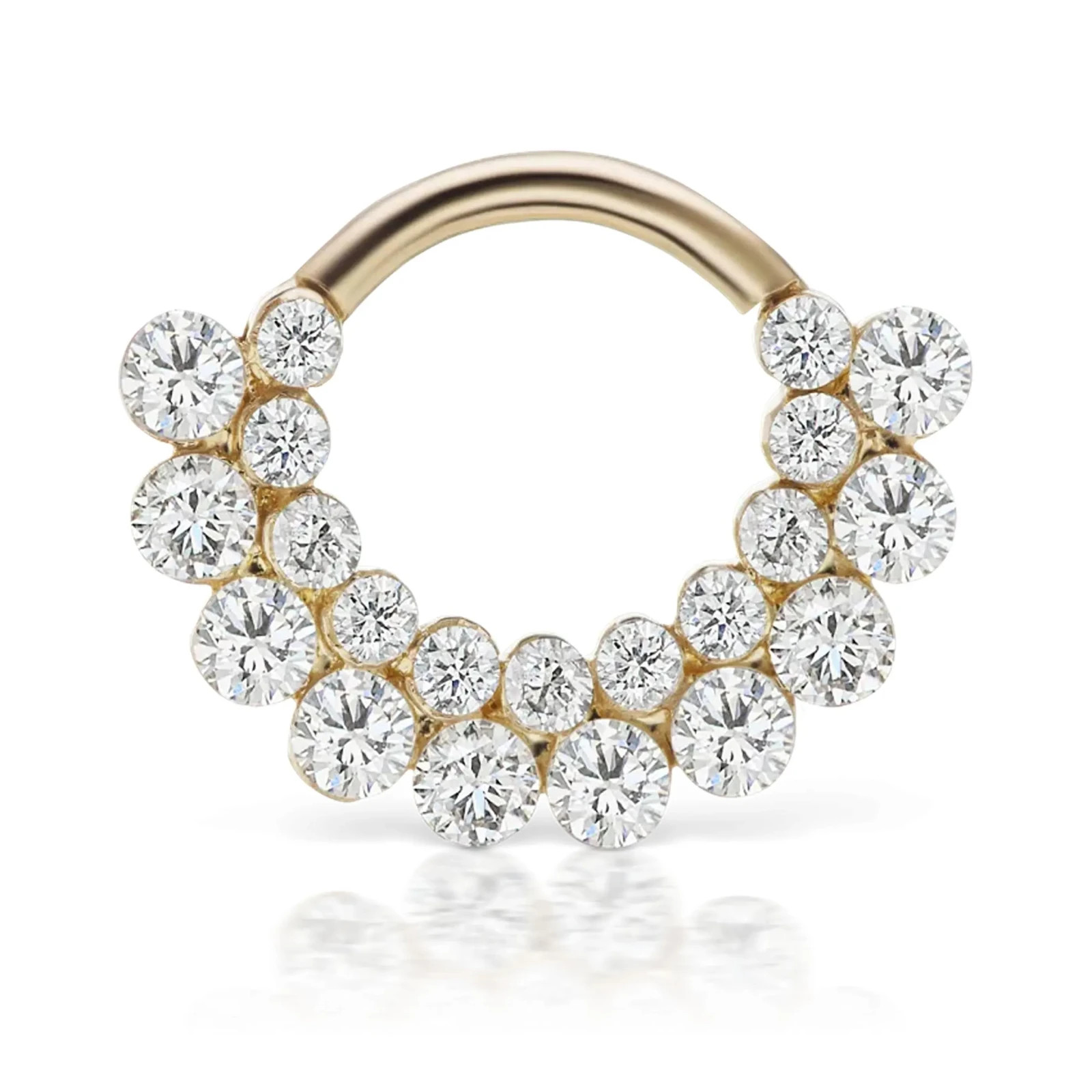 925 Sterling Silver Moissanite Clicker Huggie Hoop Helix Earrings