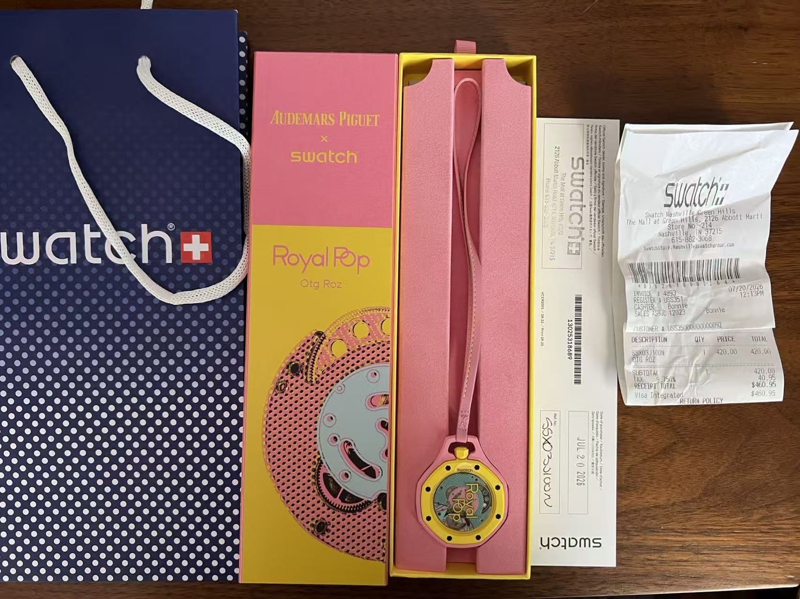 AUTHENTIC Swatch x AP Audemars Piguet Royal Pop Otg Roz- with receipt