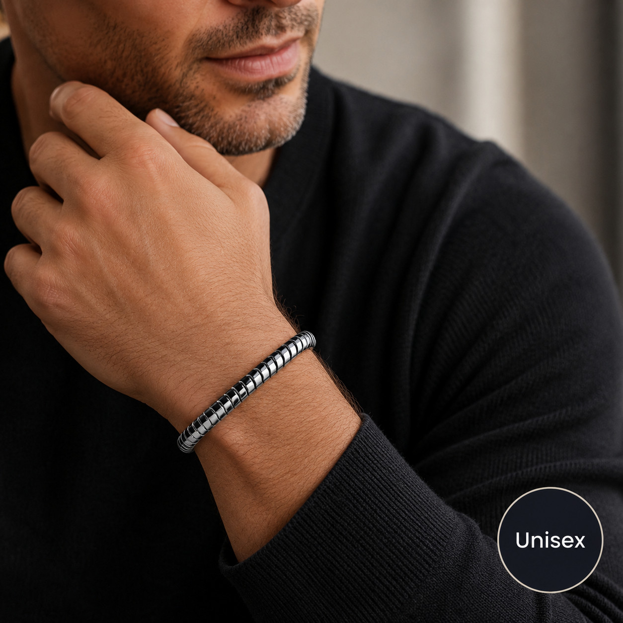 8mm Magnetic Hematite Bead Bracelet Stretch Unisex Men Women Healing Therapy Jew