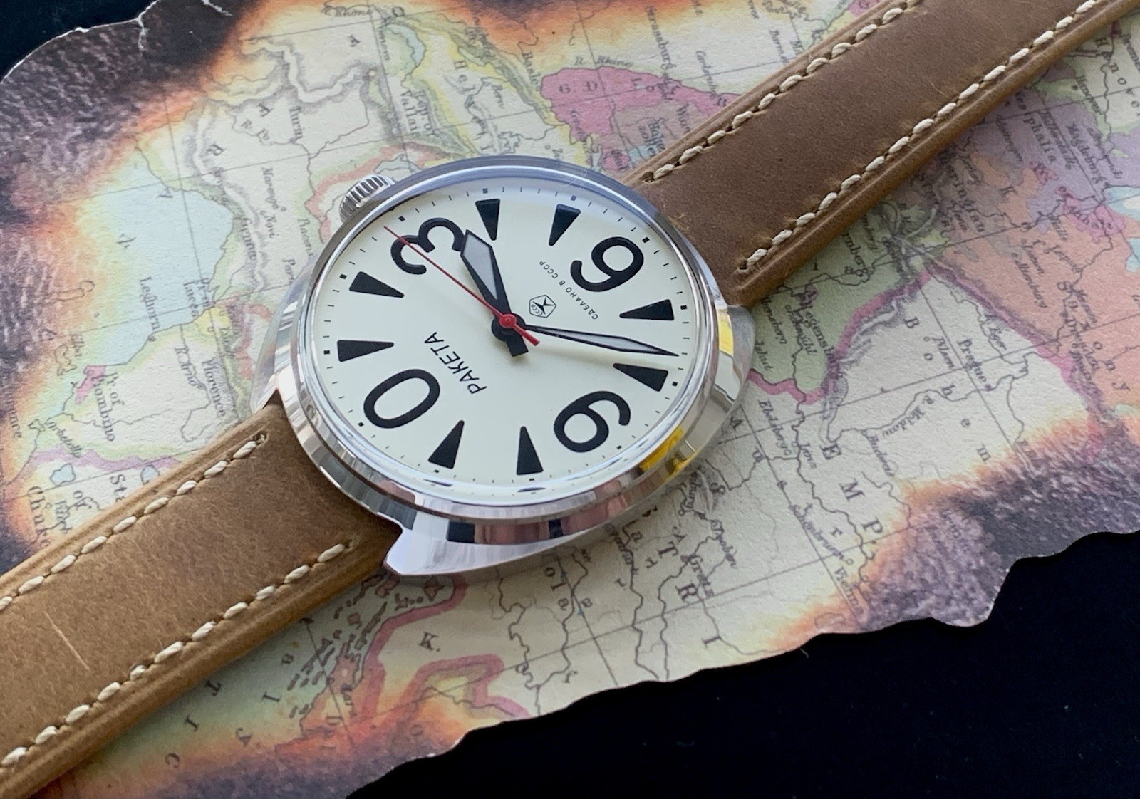 Raketa Big Zero Custom 39mm Steel Watch Serviced USSR Mechanical Movement.