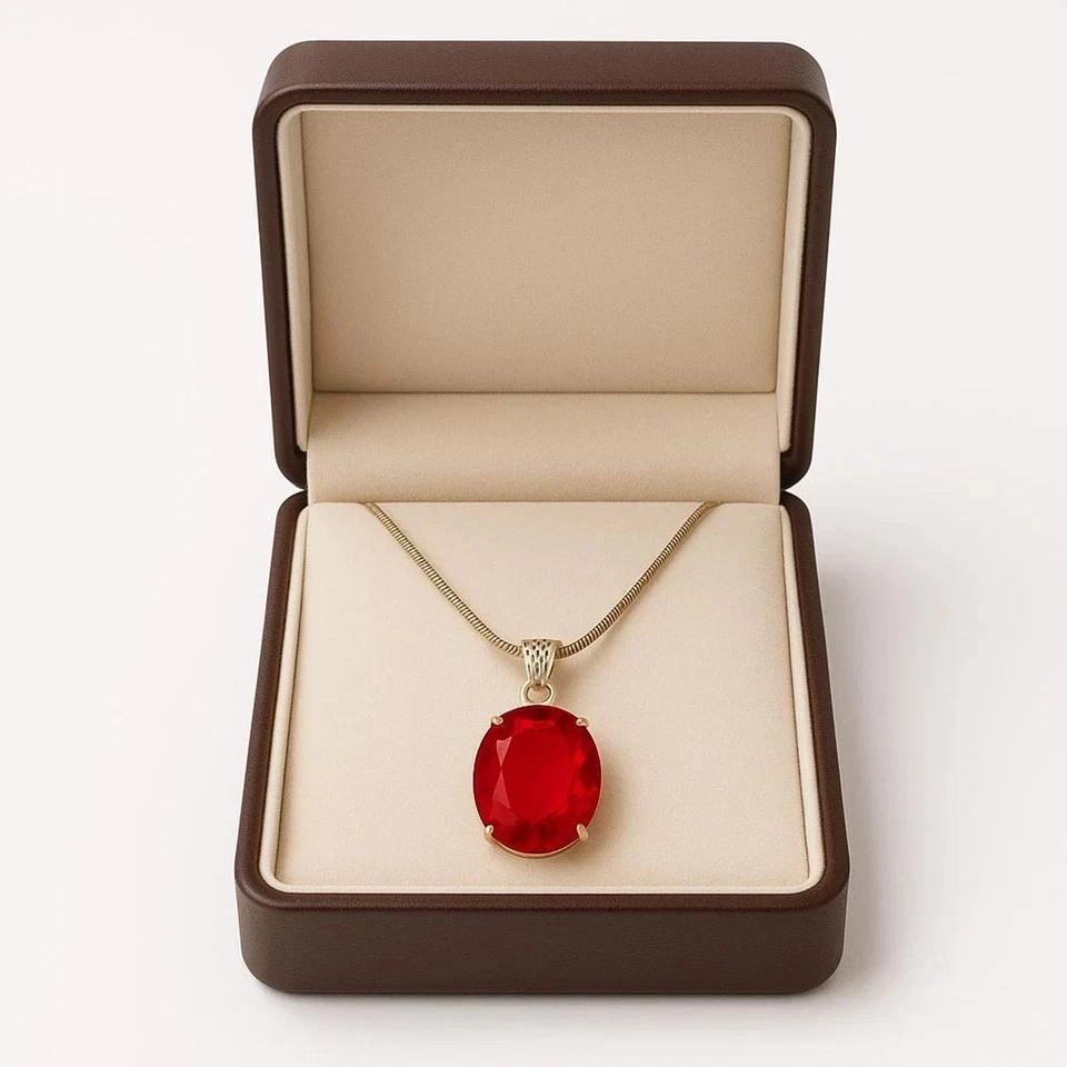 72.60 Ct Certified Red Topaz Oval Cut 925 Solid Sterling Silver Pendant Gemstone