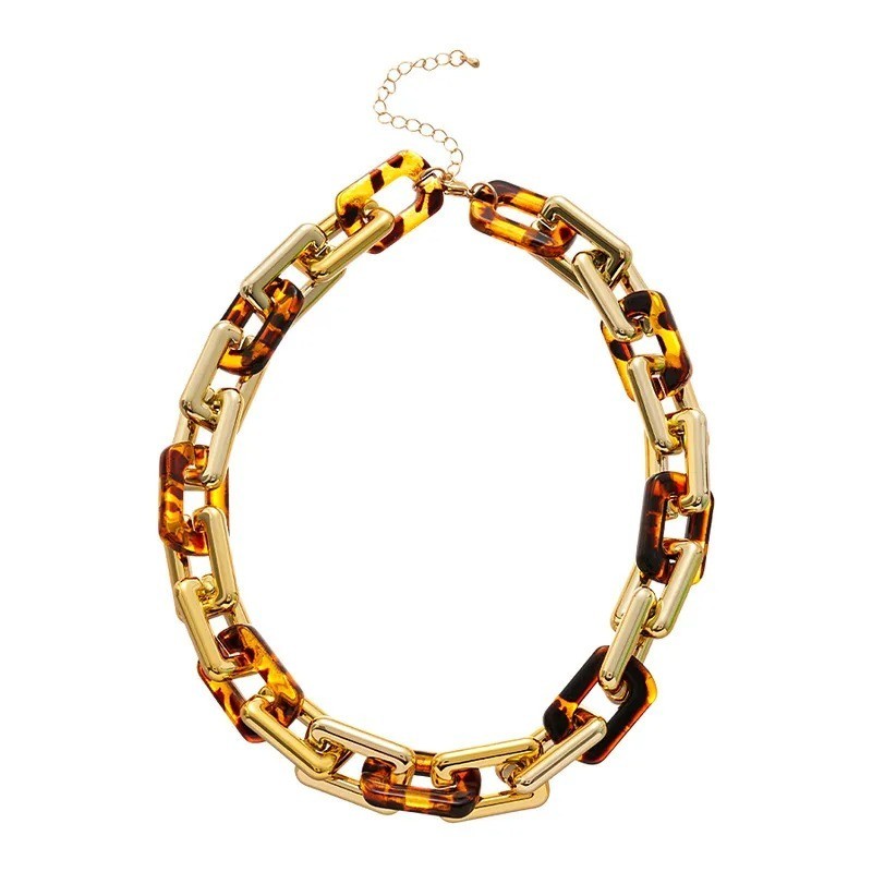 Elegant Style Linked Chain Necklace Set Geometric Pattern Alloy Pendant Lobster