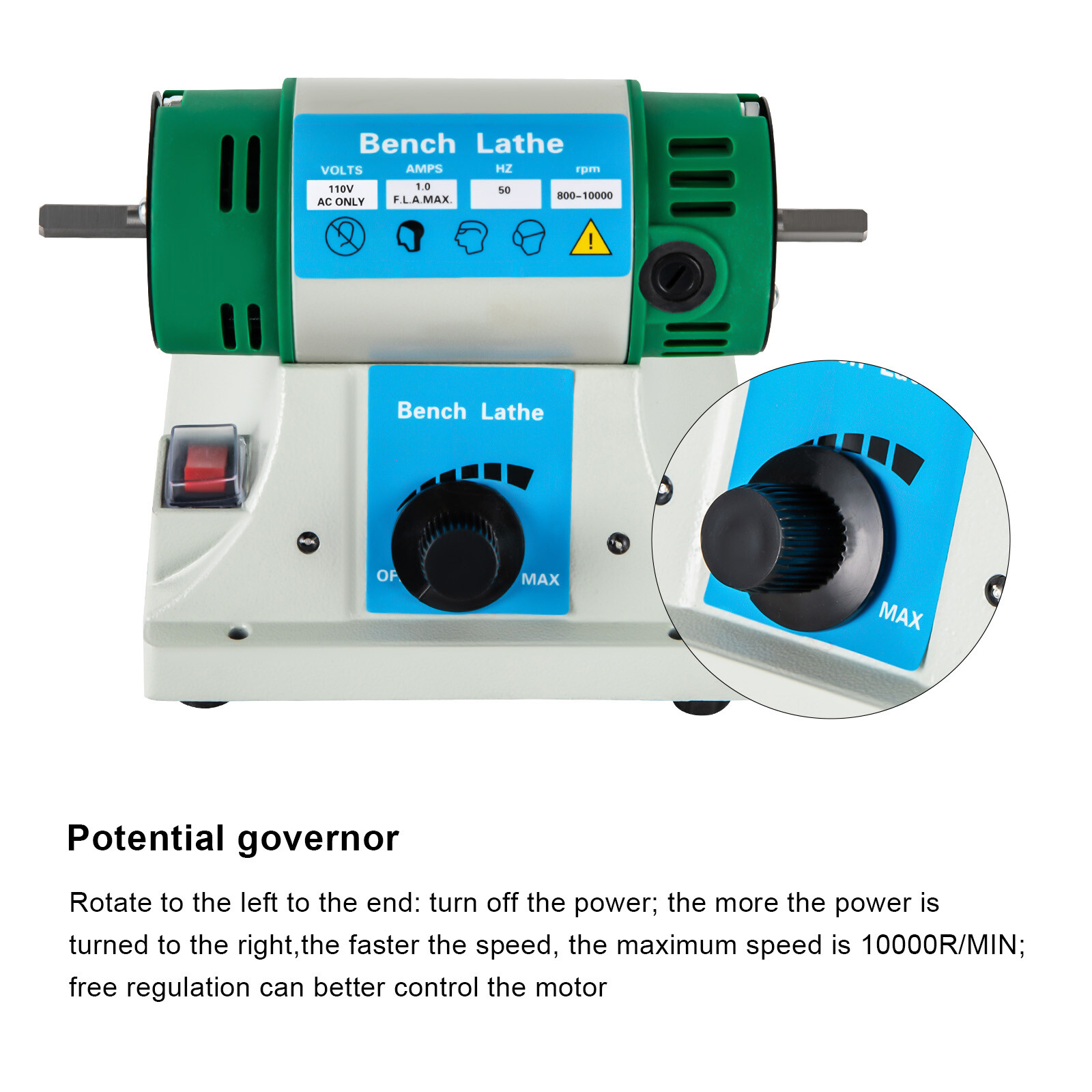 Variable Speed Bench Grinder Jewelry Polisher Polishing Machine Craft Buffing