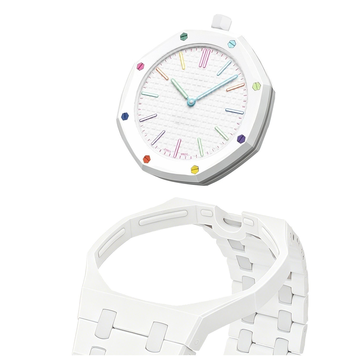 Luxury Bioceramic Case Band Mod Kit For Swatch X AP Royal Pop Watch Pre-Sale