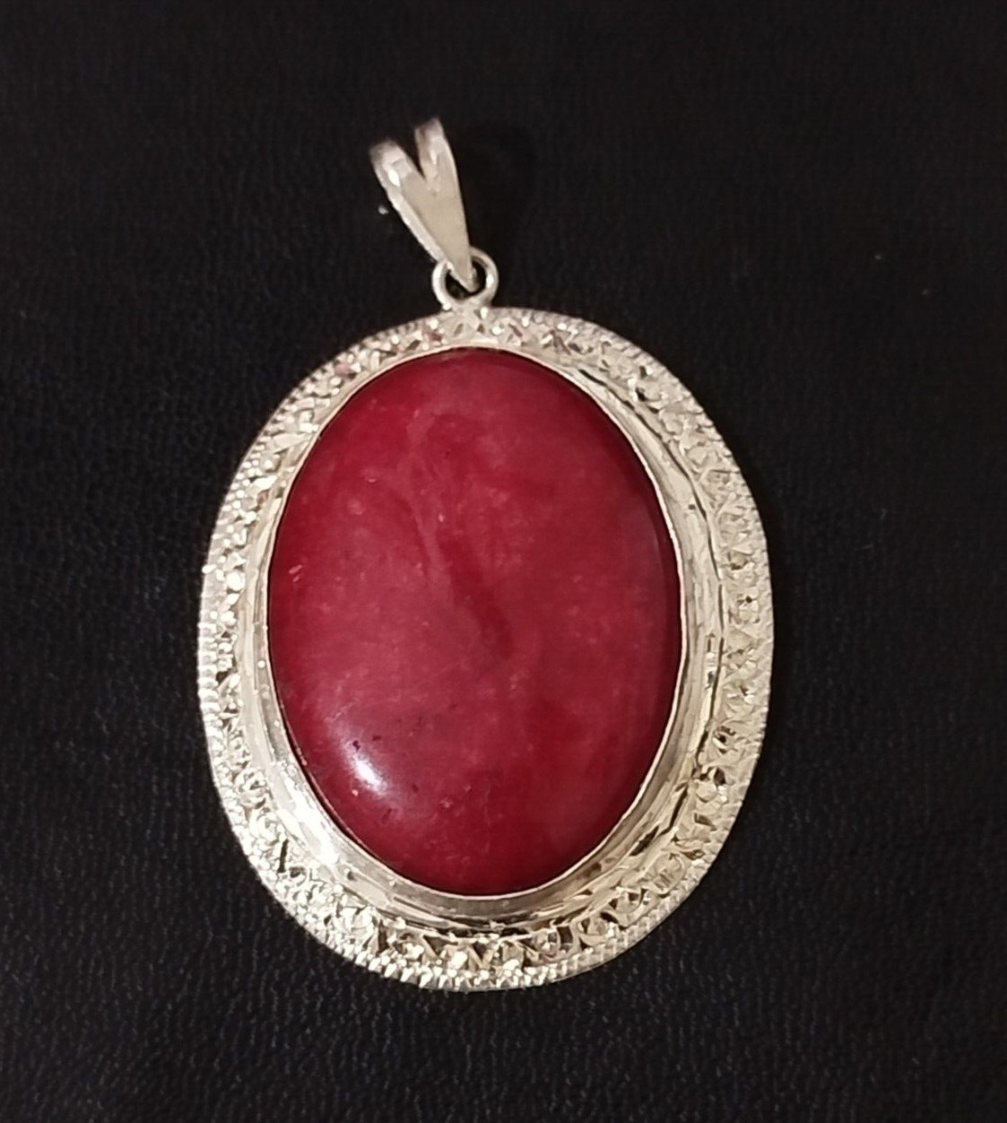 Stunning African Red Ruby Moroccan Handmade Solid Silver 23.2g 65.2mm