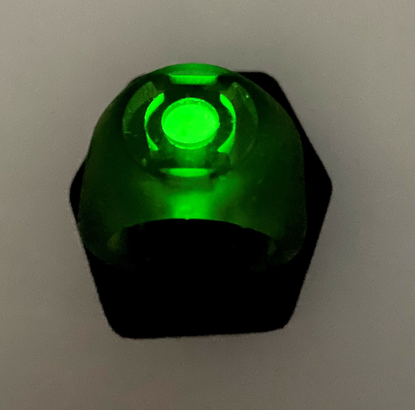 Green Lantern Band Ring with Glow-in-the-dark Stone, Resin, made in USA