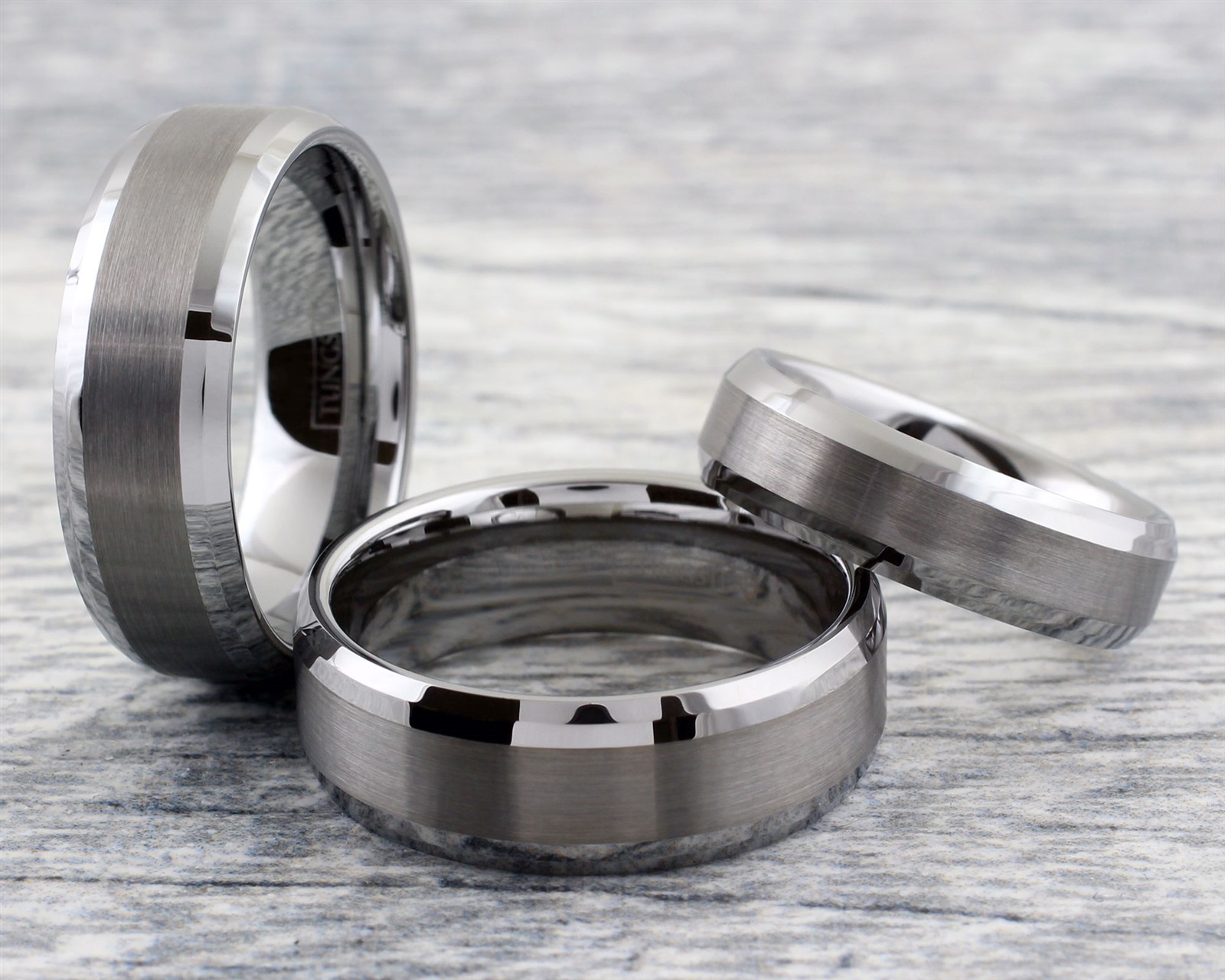 Tungsten Carbide Men’s Ring Silver 3/4 Brushed Wedding Band Bridal Jewelry