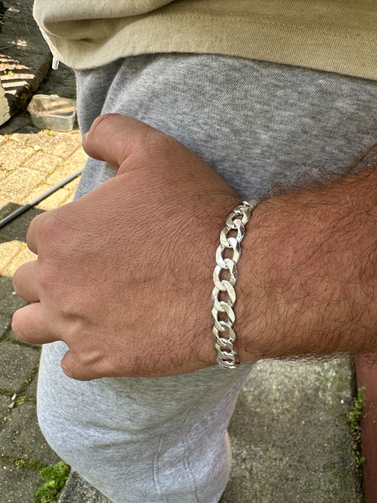 Flat Curb Cuban Link Chain Bracelet Real 925 Sterling Silver Sleek Box Clasp