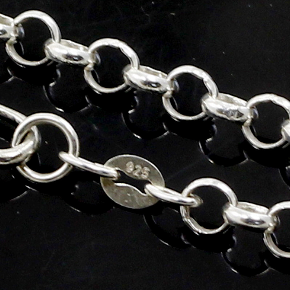 925 Sterling Silver Chains Rolo Soldered Necklace Belcher 3mm 4mm 5mm 7″-36″