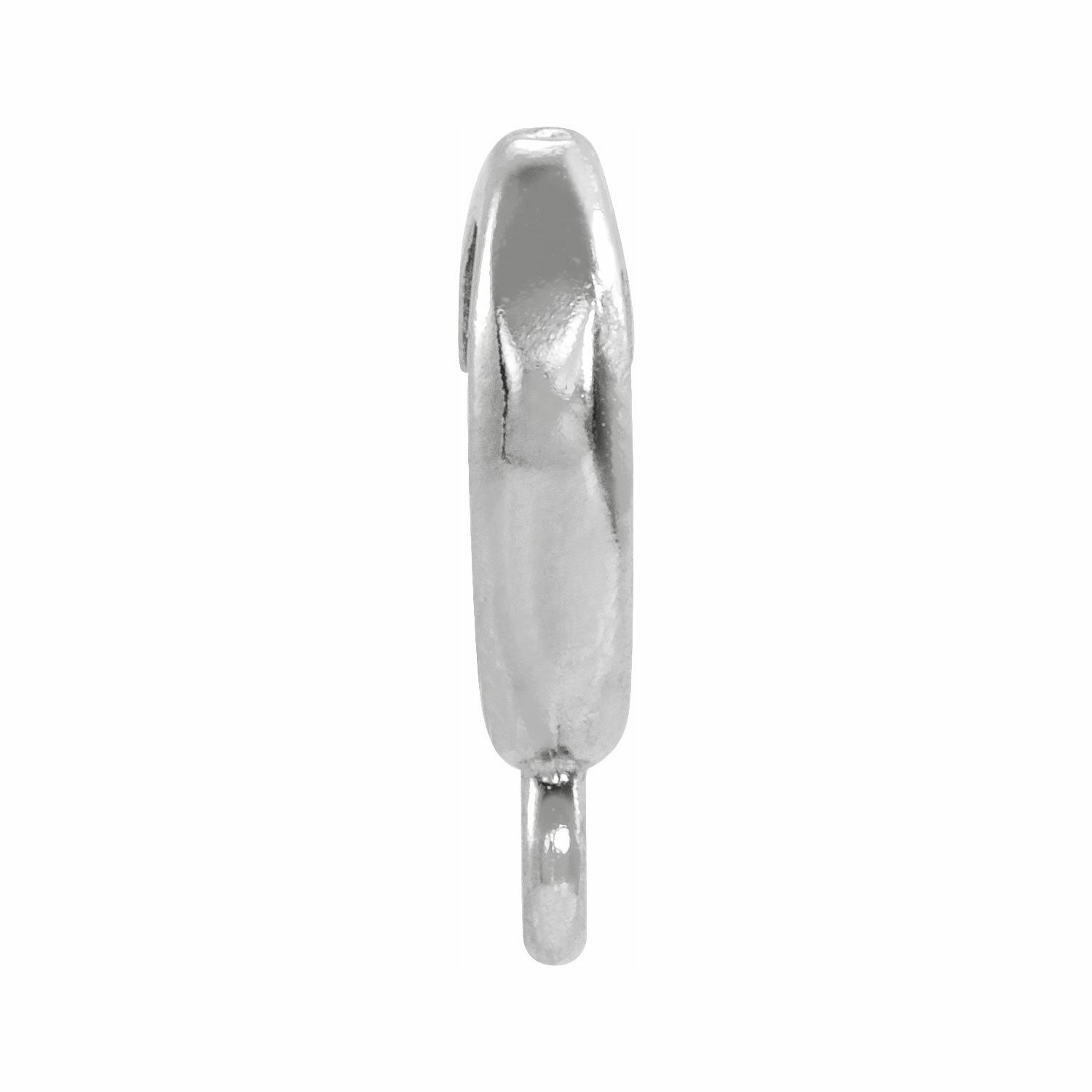 14K 18K Gold Platinum Silver Oval Elongated Charm Bail Lobster Claw Clasp w/Ring