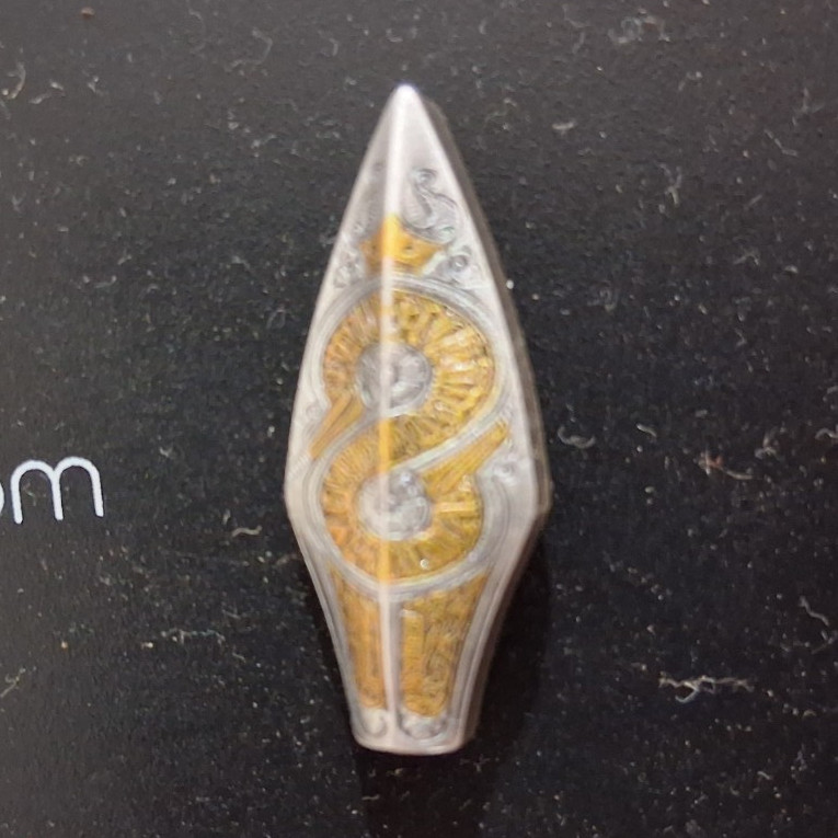 24 K Gold Engraved Two-Tone Charm, .999 Fine Silver Arrowhead