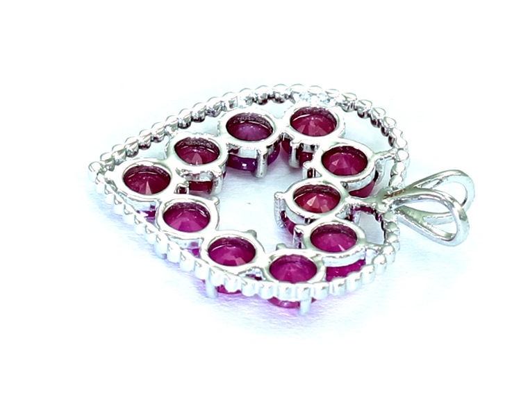 2.86ct Ruby Necklace in 18K White Gold