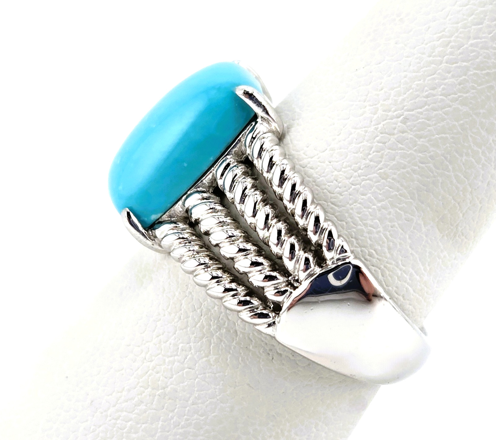 Turquoise Sleeping Beauty Ring Size 7 Sterling Silver 925 Thailand 1623