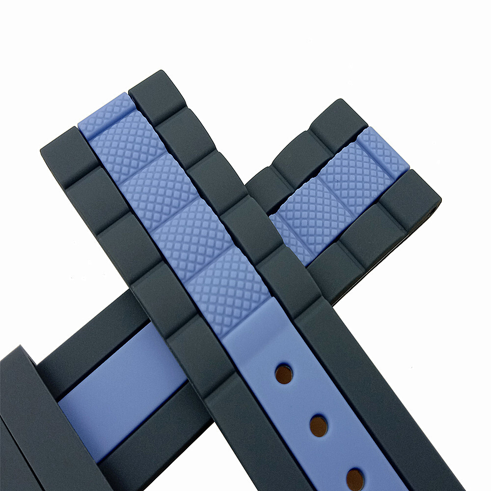 New Men’s Silicone Rubber Waterproof Watch Strap Band With Brushed Buckle 22mm