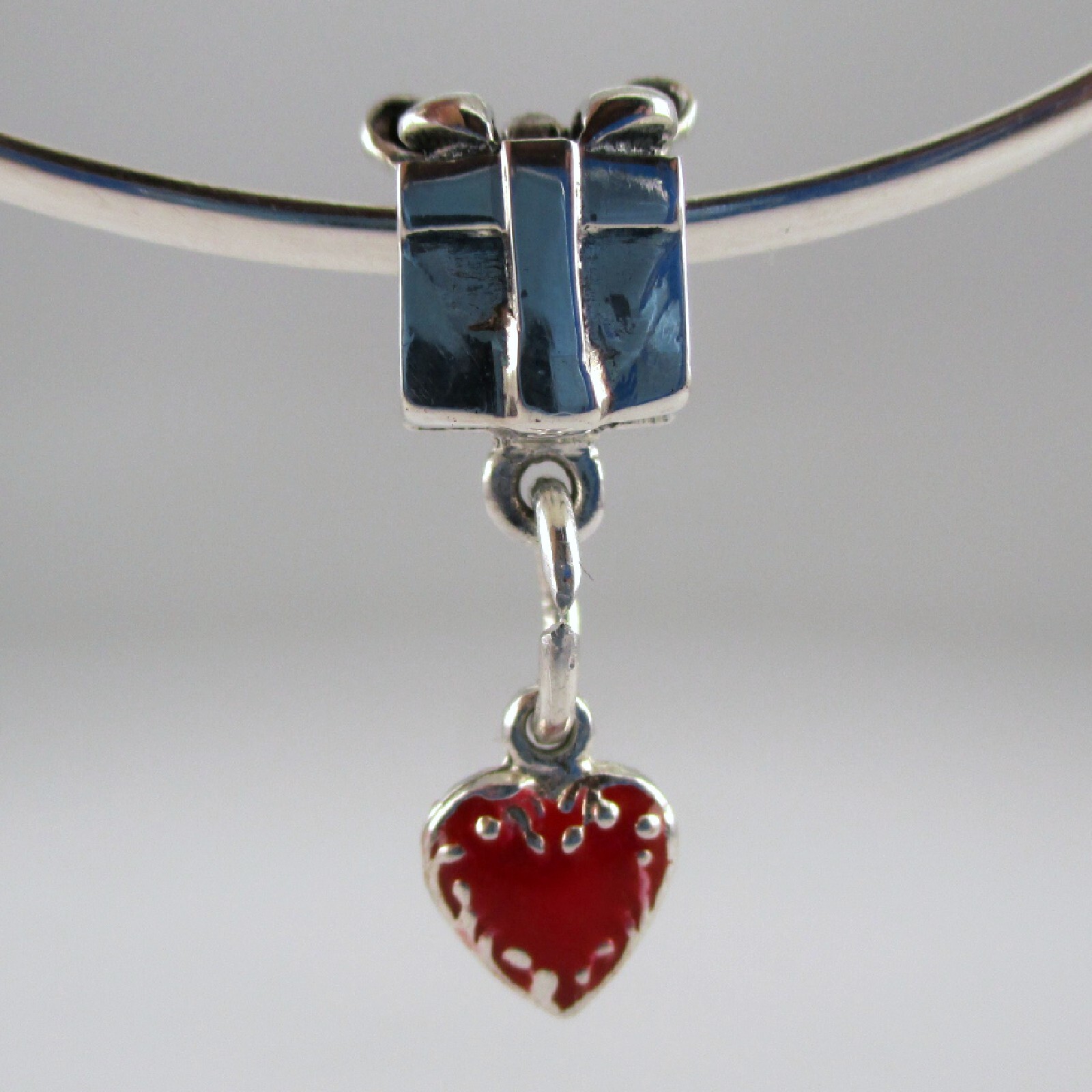 Sterling Silver GIFT BOX Charm Bead PRESENT for Bracelet PENDAN Converter DANGLE