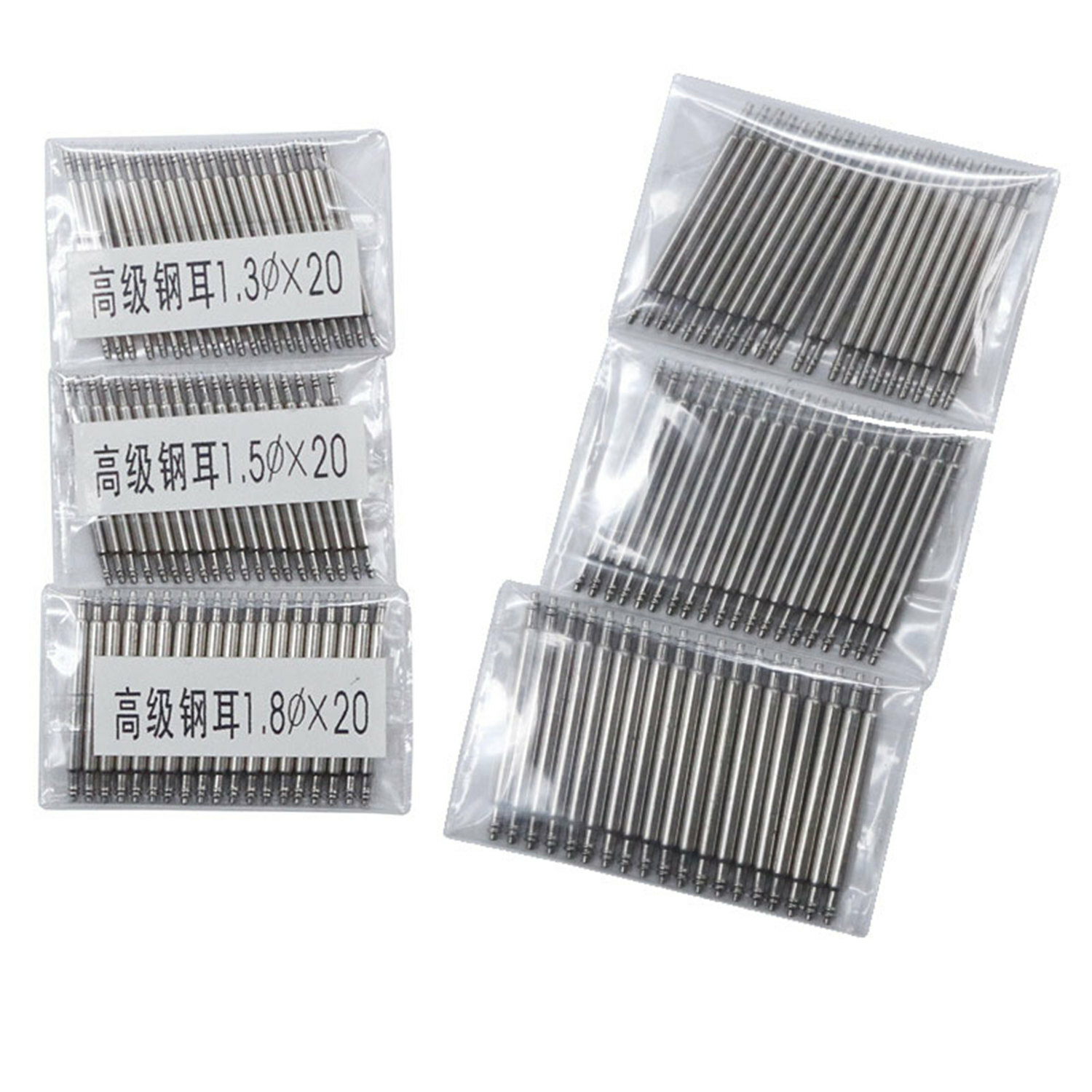 20pcs 10-27mm Stainless Steel Spring Bar Watch Band Release Pins D1.3 1.5 1.8mm