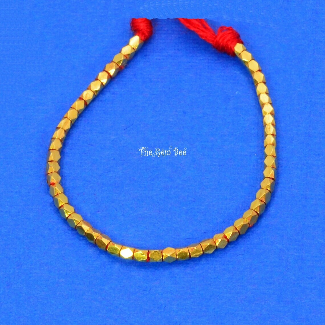1.35mm 18k Solid Yellow Gold Petite Faceted Nuggets Findings Beads 2.8″ Str (50)