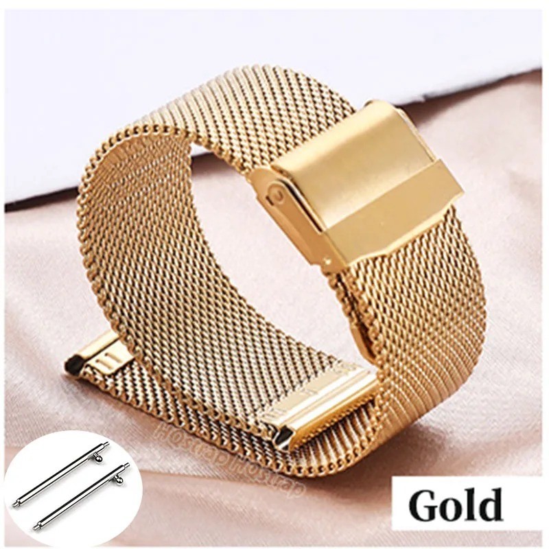 12–24mm Stainless Steel Mesh Metal Watch Strap Band Unisex
