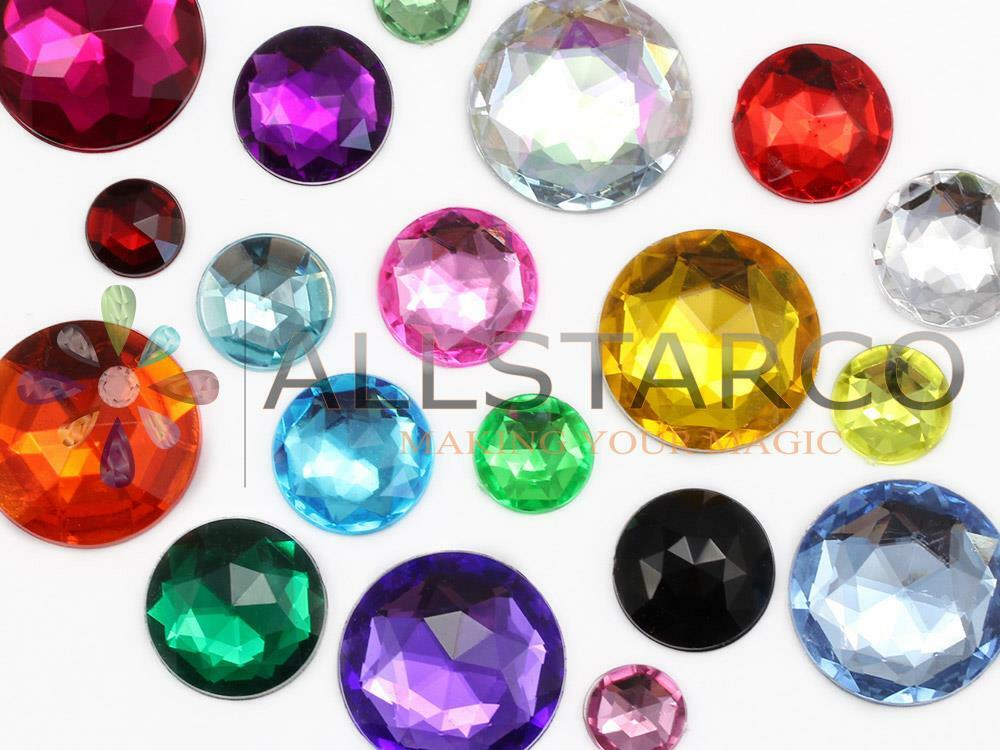 13mm Flat Back Round Acrylic Costume Gems Plastic Rhinestones Cosplay 50 Pcs