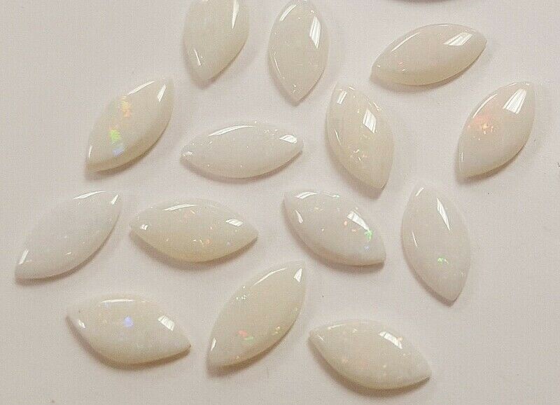 1 VINTAGE GENUINE FIRE OPAL NATURAL 10x5mm. NAVETTE .50 CTW GEM CABOCHON E591