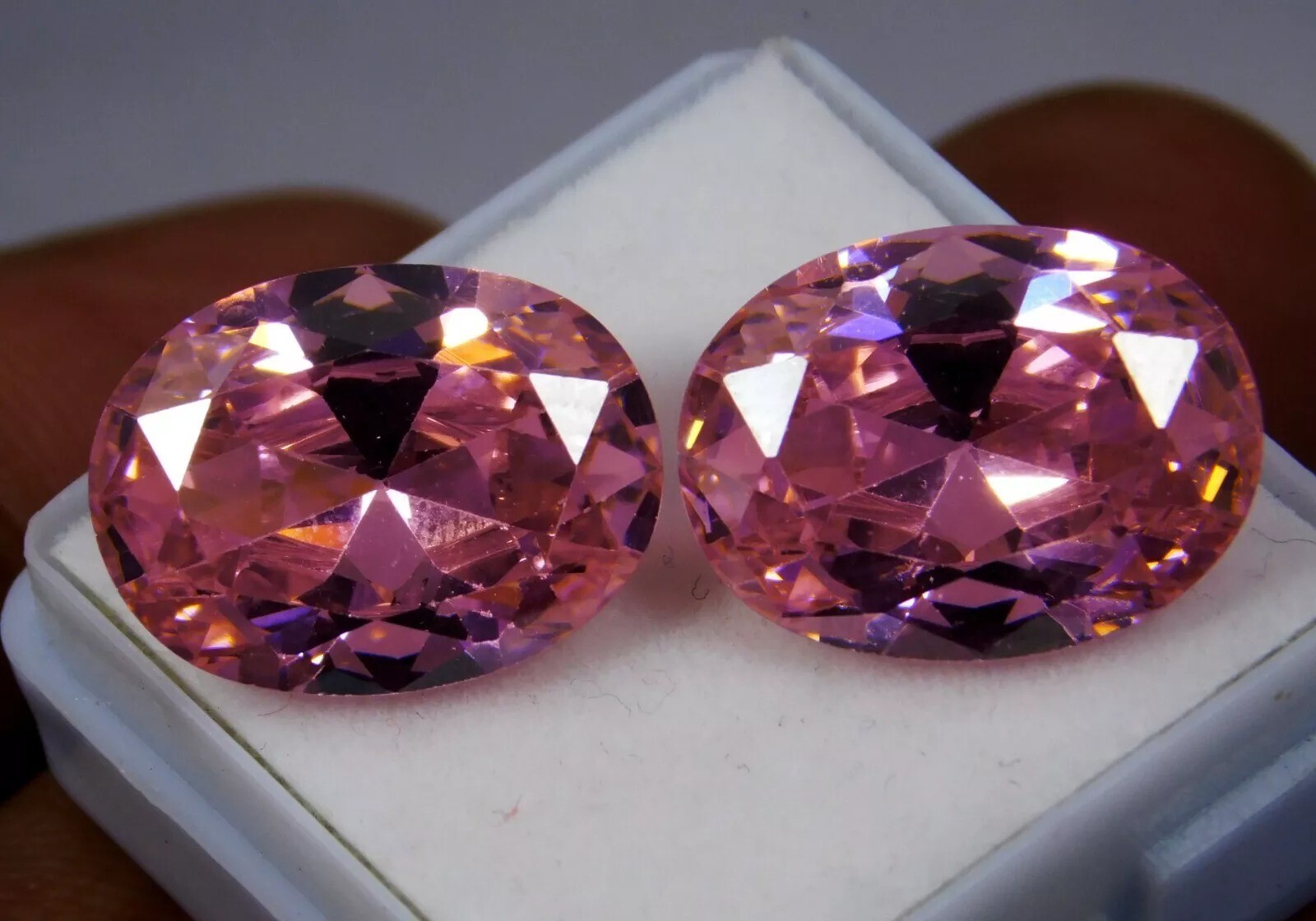 Pink Zircon Combodian 2 Pcs 30-32 Ct Oval Cut Natural Certified Loose Gemstone