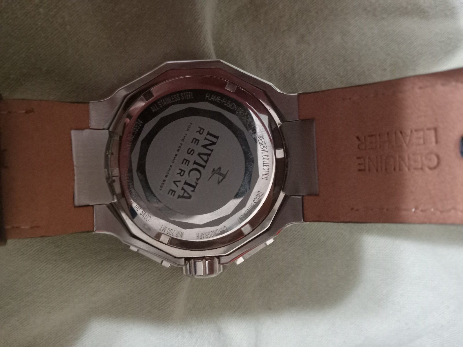 This Invicta Reserve chronograph watch (model 35534) features a large 52mm stain