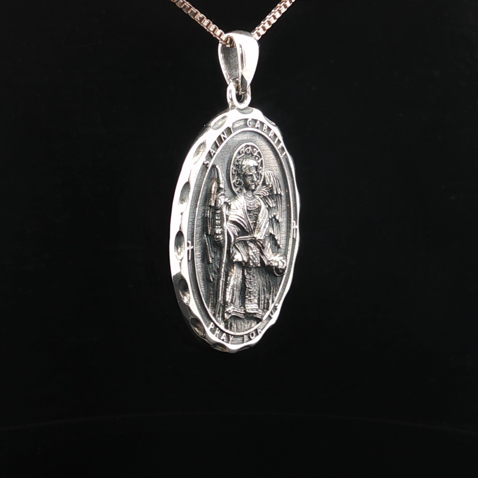 925 Sterling Silver Archangel Gabriel Necklace