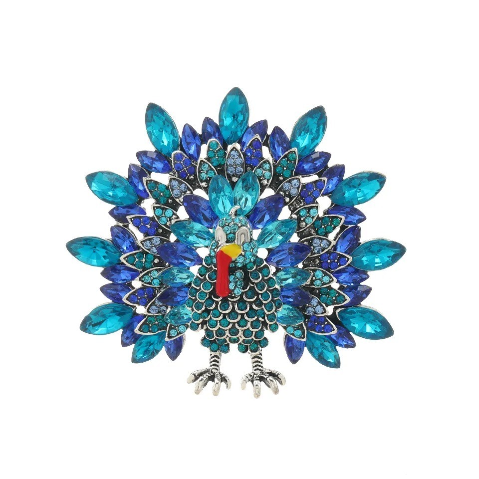 Vintage Retro Yellow Crystal Thanksgiving Turkey Roast Brooch Pin Jewelry Gift