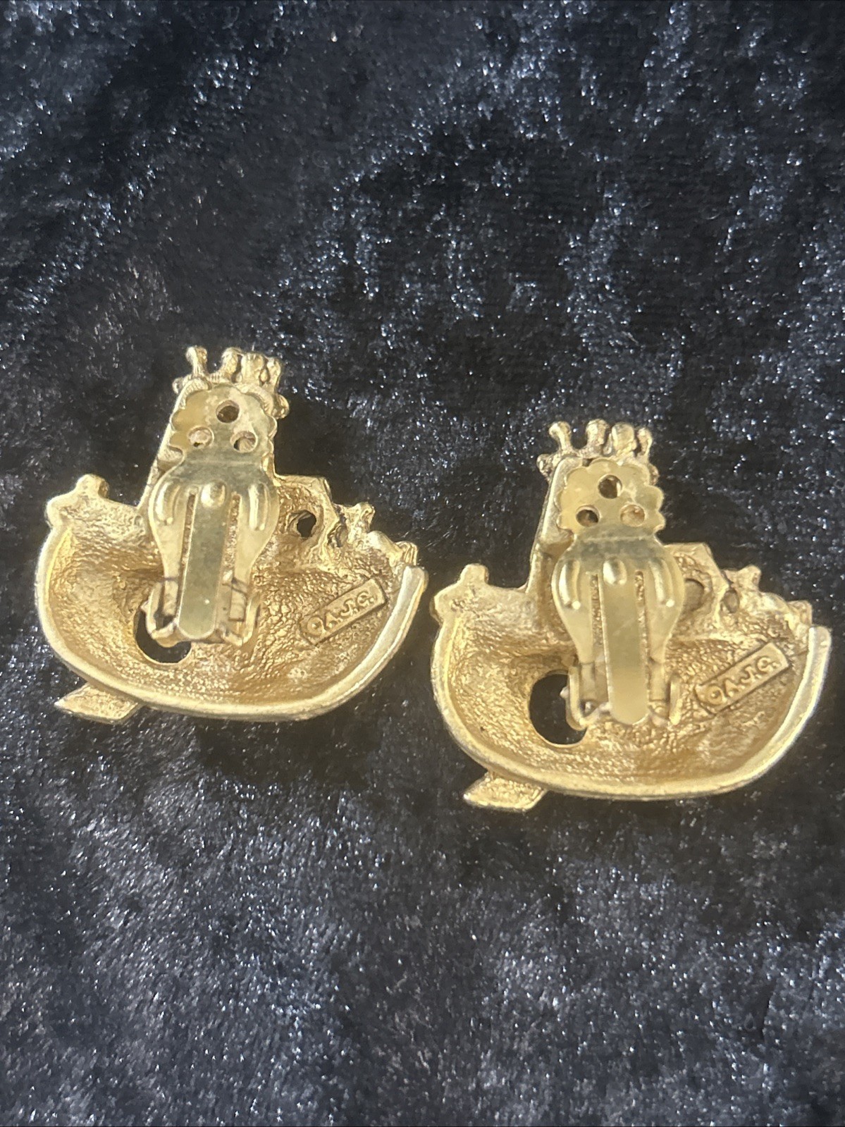 AJC Signed Noahs Ark Set Clip On Earrings Vintage