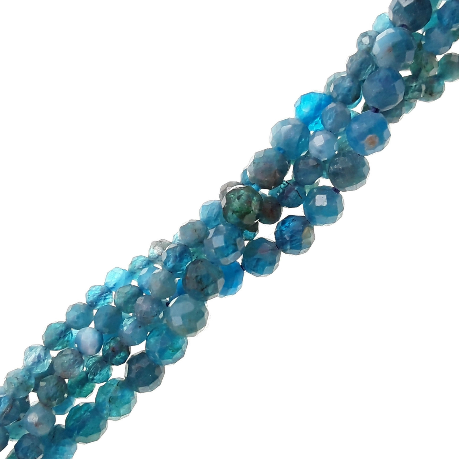 Natural Blue Apatite Faceted Round Beads 2mm 3mm 4mm 15.5″ Strand