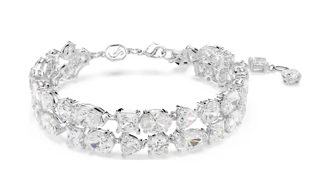 Swarovski Mesmera bracelet Mixed cuts, White, Rhodium plated
