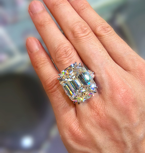 Rare 35 Ct Certified Treated Off White Engagement Ring with Diamond Accents, 925