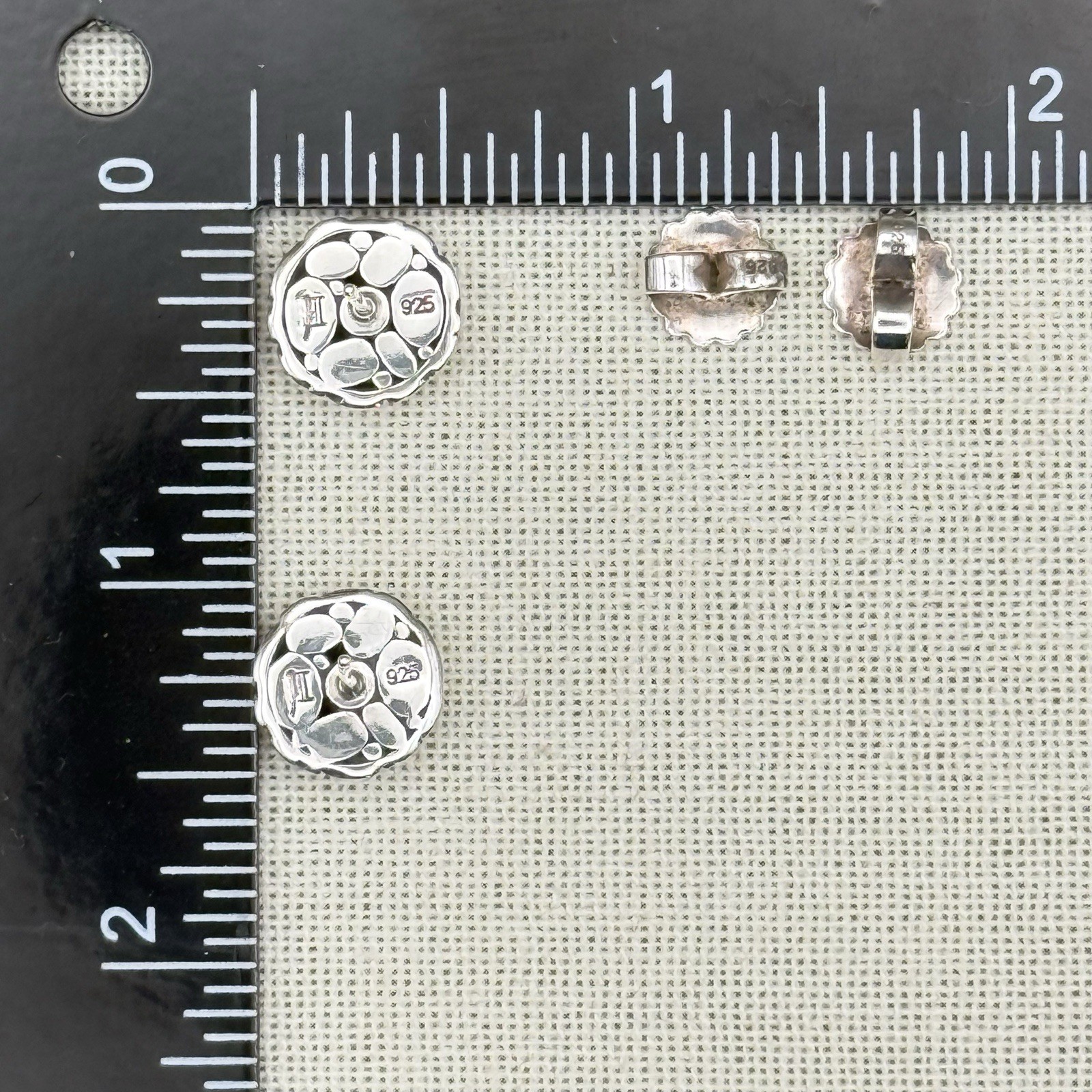John Hardy Kali Sterling Silver 925 Domed Stud Earrings