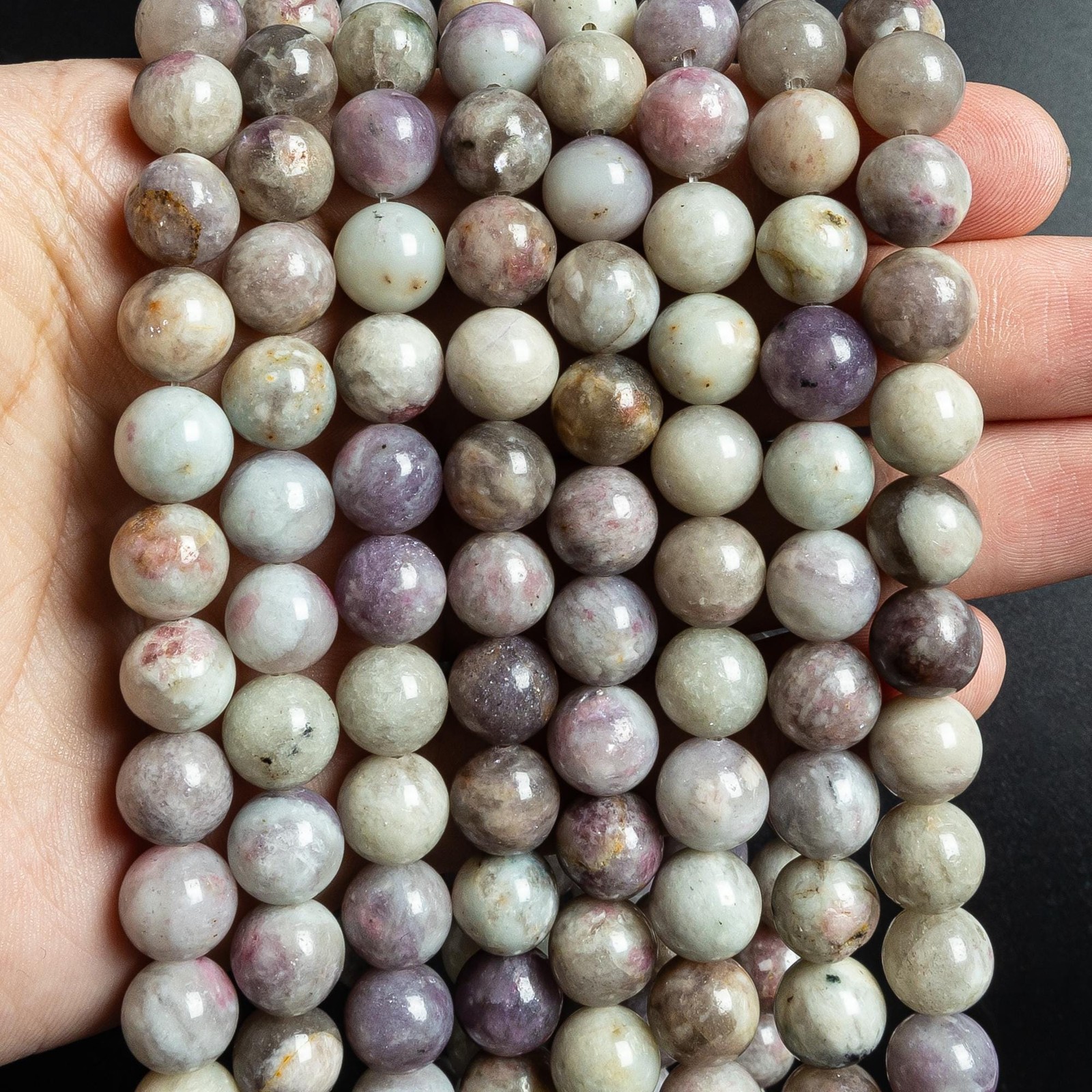 Pink Purple White Tourmaline Natural A Gemstone Round Loose Beads 4/6/8/10MM