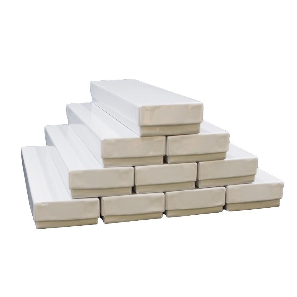 CuteBox Glossy White Cotton Filled Boxes 100pcs