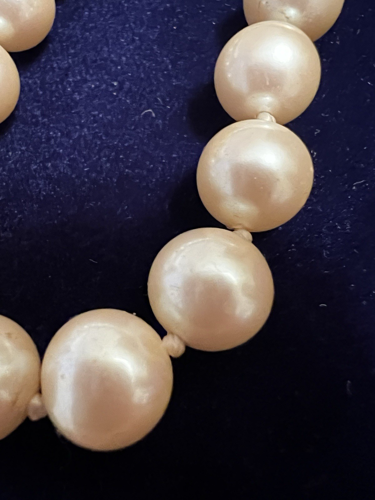 Monet Signed Ivory Simulated Pearl Beaded Strand Necklace, Box Clasp