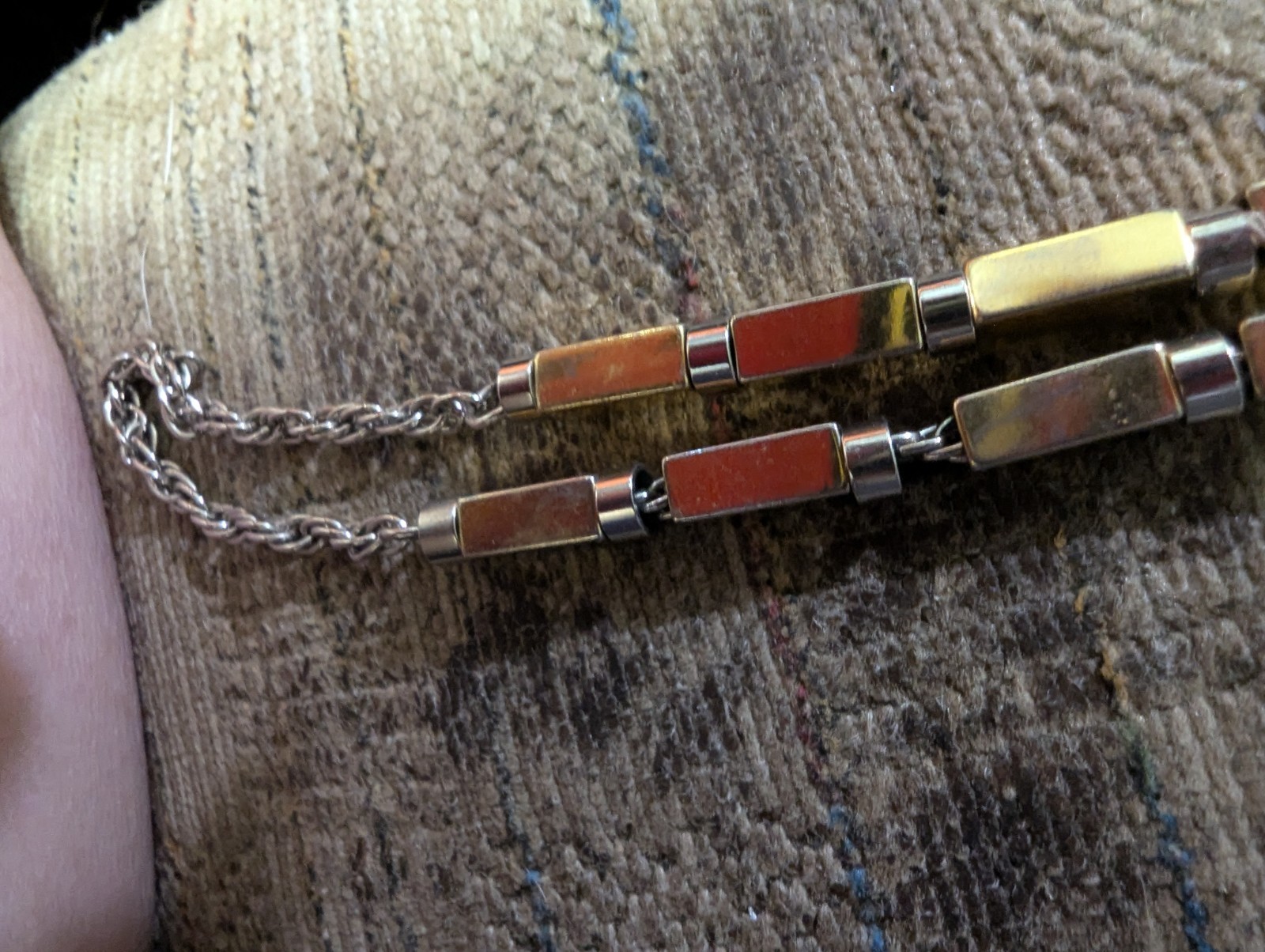 Silver And Gold Colored Necklace/Extra Long. Nice Piece For Everyday Wear