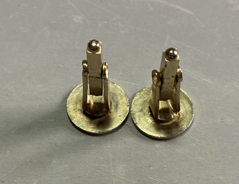 Vintage Monogram Initial Cufflinks Gold Tone Dress Formal Wear