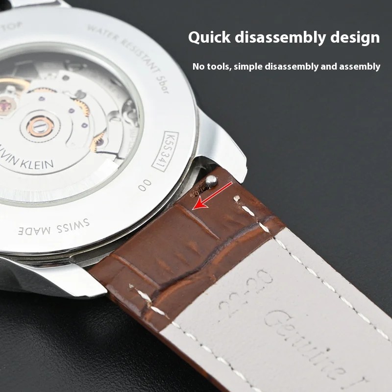 Genuine Leather Watch Band Quick Release Strap 12mm-24mm Universal Watchband