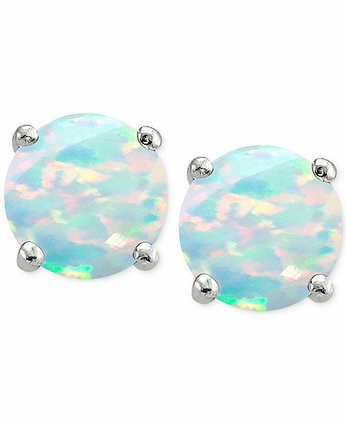 1.25 ct. Opal Round Basket Stud Earrings in Solid Sterling Silver – AAA Quality