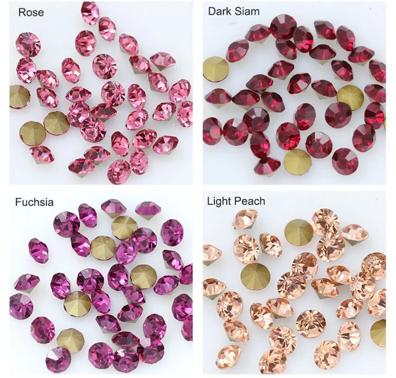 144pcs Pointed Back Rhinestones Tiny Loose Rhinestone Sparkling Crystal Beads