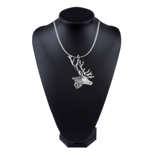 A21 Stag’s Head Antique Bronze or silver necklace size 16 18 20 24 30 inch