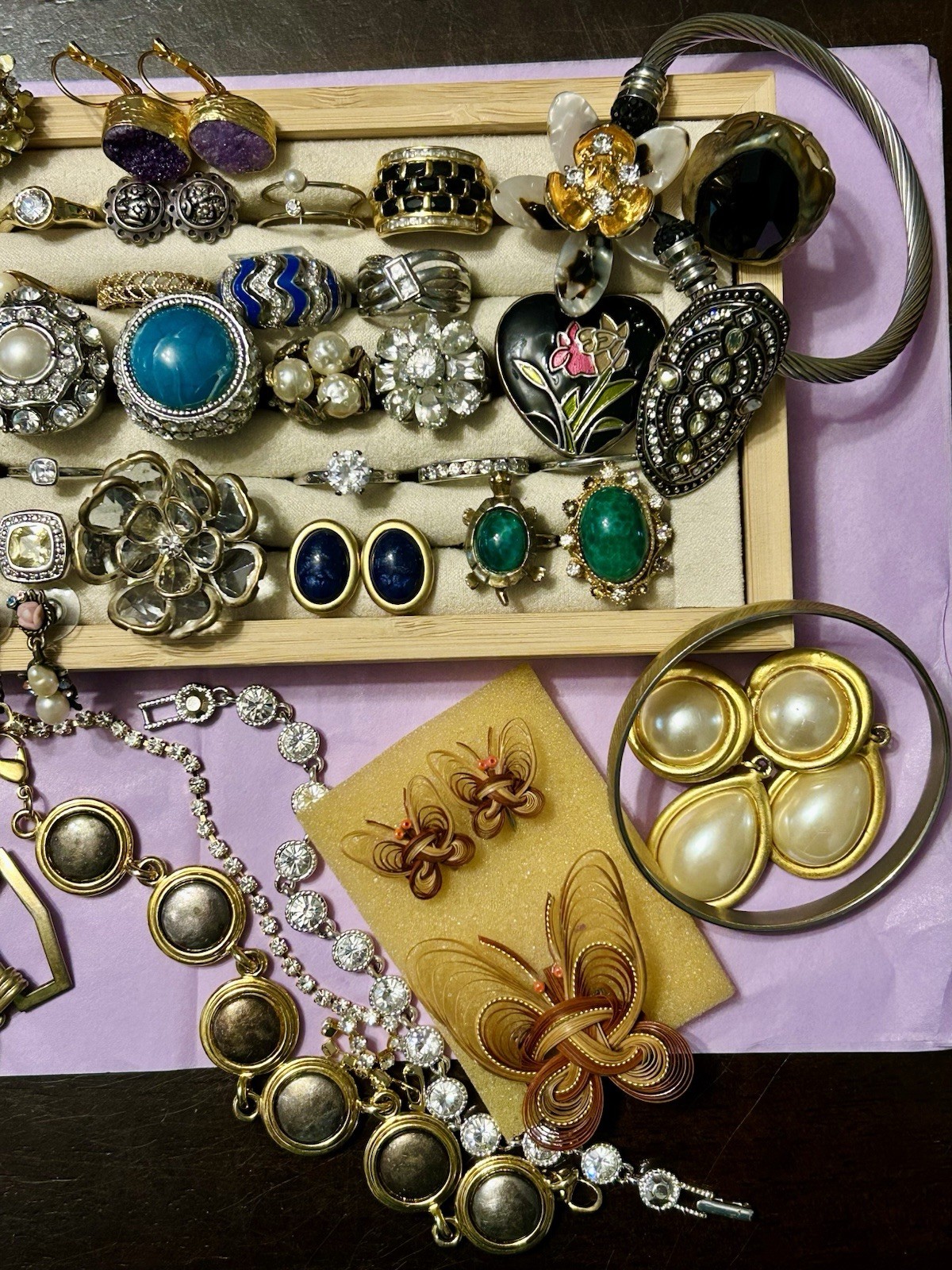 50 Piece Vintage & Modern Jewelry Lot – Some Signed/Sterling Silver – Fun Mix!