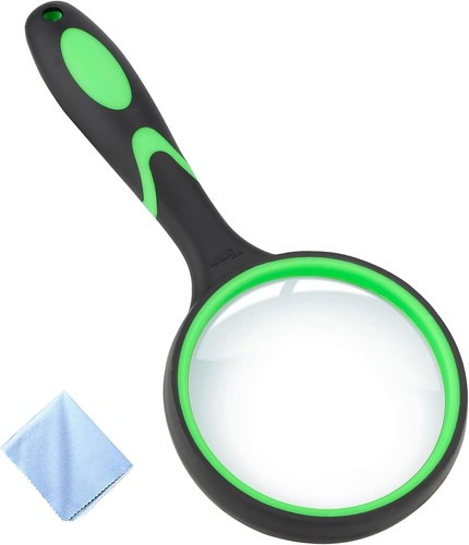 10X Shatterproof Magnifying Glass 10X Large Handheld Magnifying Glass for Senior