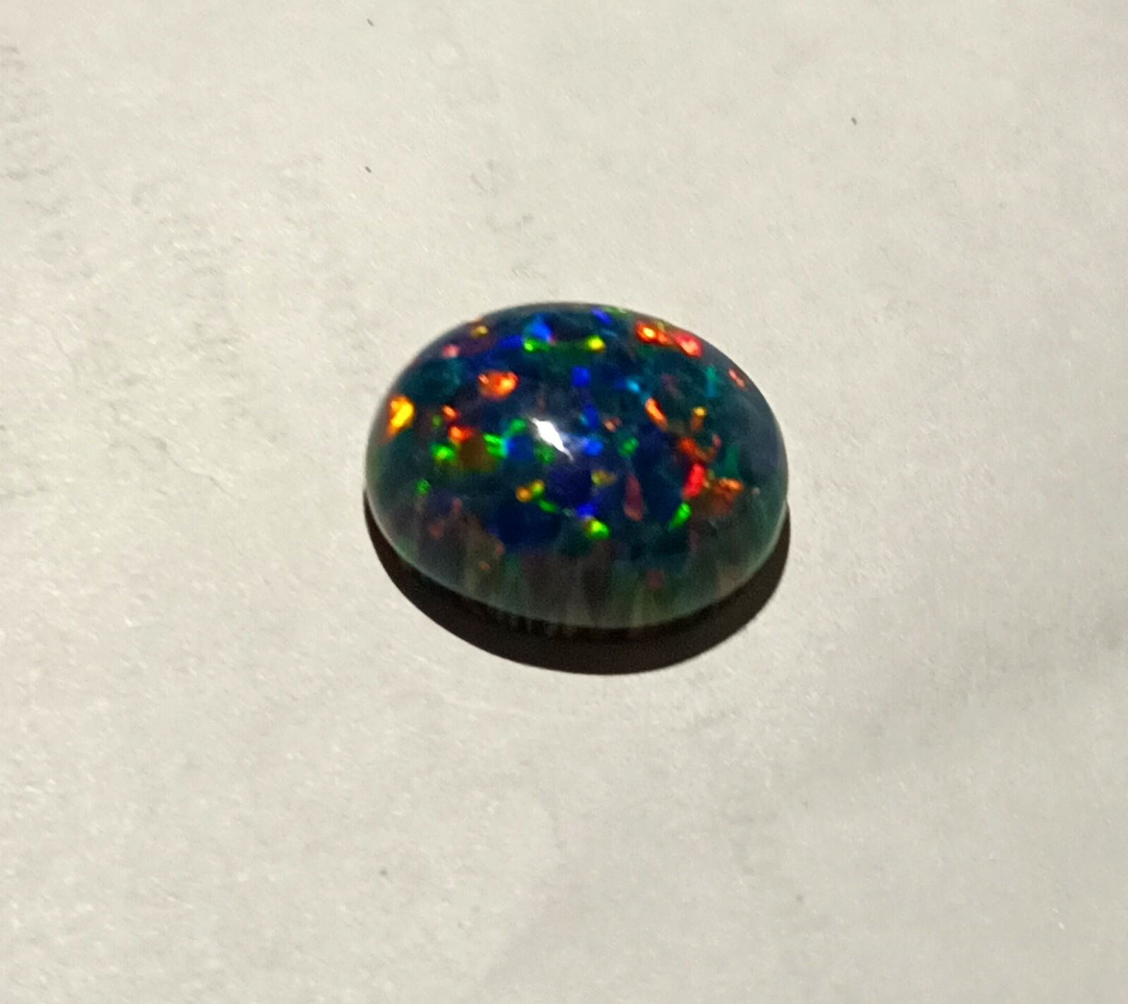 NaturalCertified Black Fire Opal Oval Cabochon 9.70 Ct Australian Loose Gemstone