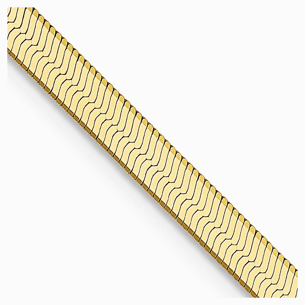 14K Yellow Gold 3mm Silky Herringbone Chain Necklace 16″-24″