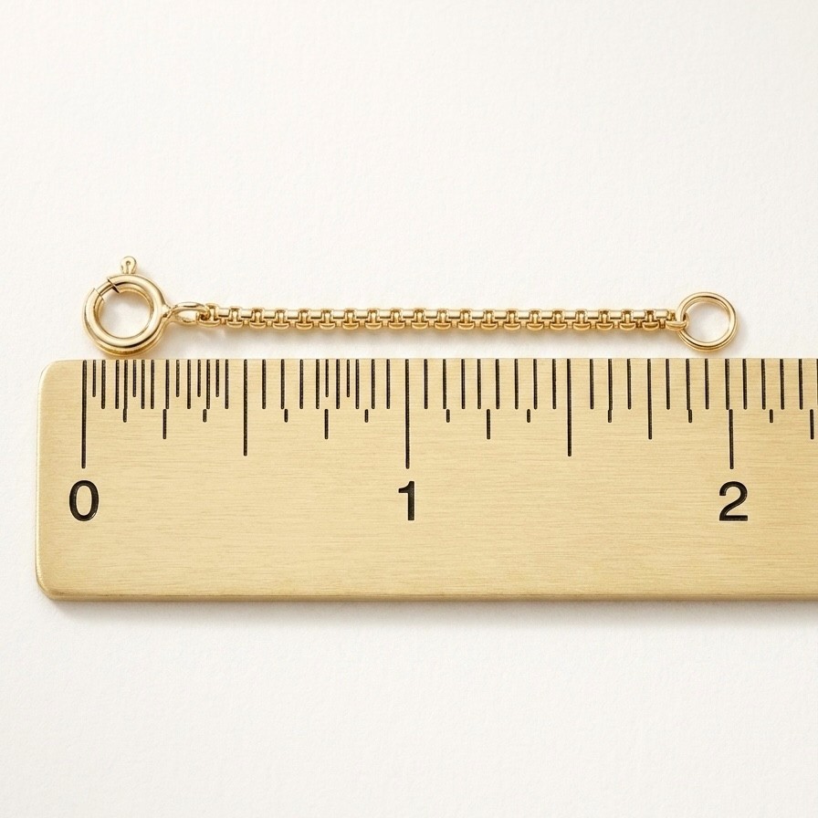 1.3mm Round Box Extender 4 Bracelet Necklace Chain Pendant Real 14K Yellow Gold