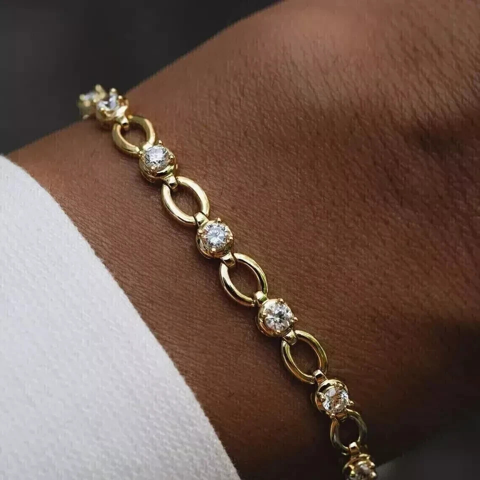 5 Ct Round Cut white Diamond Women’s Tennis Bracelet in 925 Sterling Silver